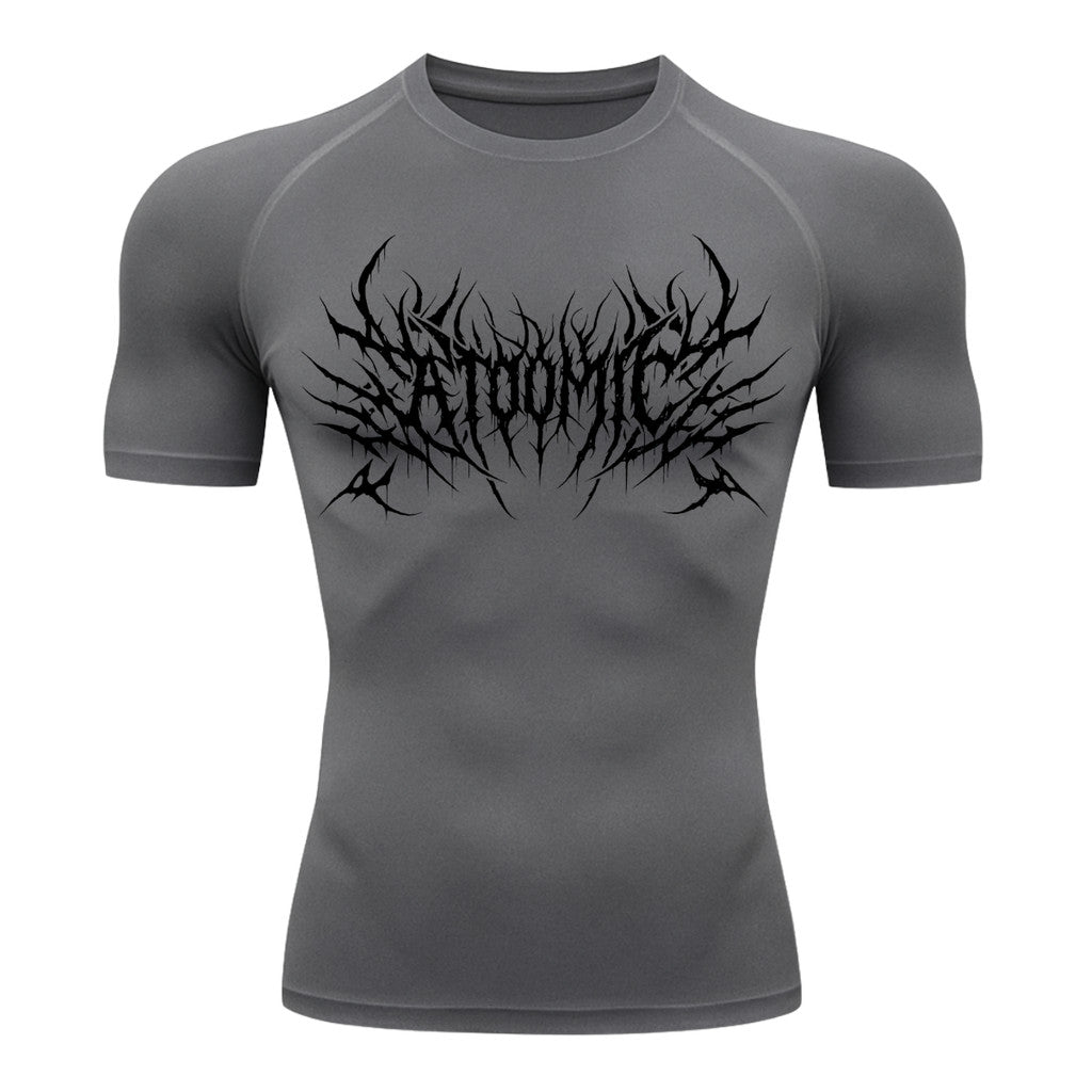 Camiseta Compressão Uv Manga Curta Cyber Tribal Atoomic Invoke Shadow Rash Guard