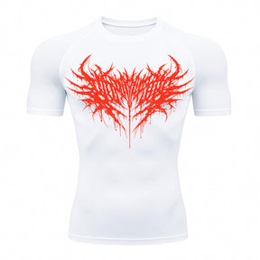 Camiseta Compressão Uv Manga Curta Cyber Tribal Night Reaper Oblivion Rash Guard