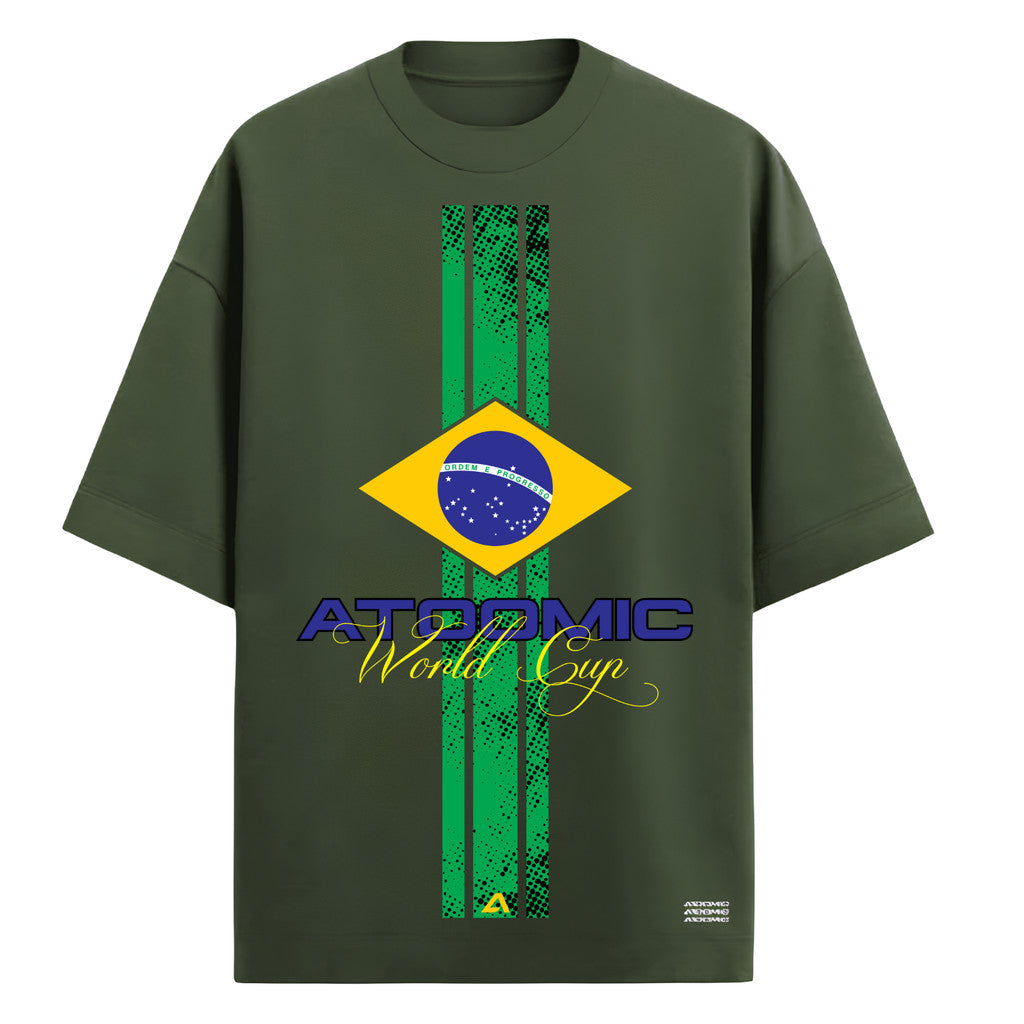 Camiseta Oversized Manga Curta UV Atoomic Brasil Edition Varias Cores