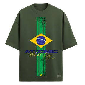 Camiseta Oversized Manga Curta UV Atoomic Brasil Edition Varias Cores