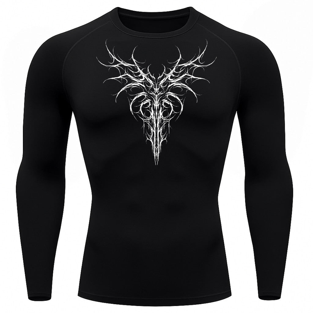 Camiseta Compressão Uv 50+ Manga Longa Cyber Tribal Dark Instinct Rash Guard