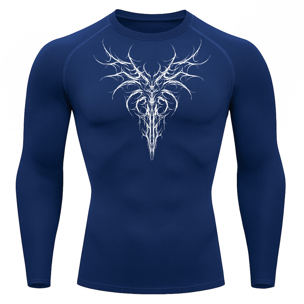 Camiseta Compressão Uv 50+ Manga Longa Cyber Tribal Dark Instinct Rash Guard