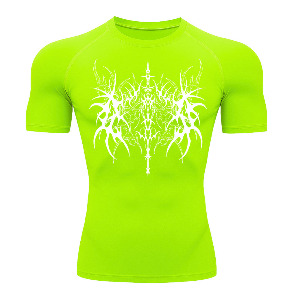 Camiseta Compressão Uv 50+ Manga Curta Cyber Tribal Dark Vanguard Rash Guard camisa