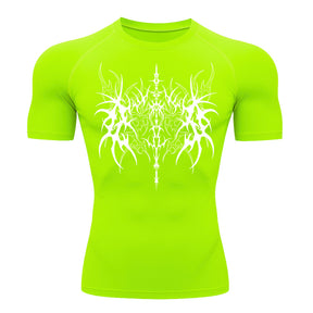 Camiseta Compressão Uv 50+ Manga Curta Cyber Tribal Dark Vanguard Rash Guard camisa
