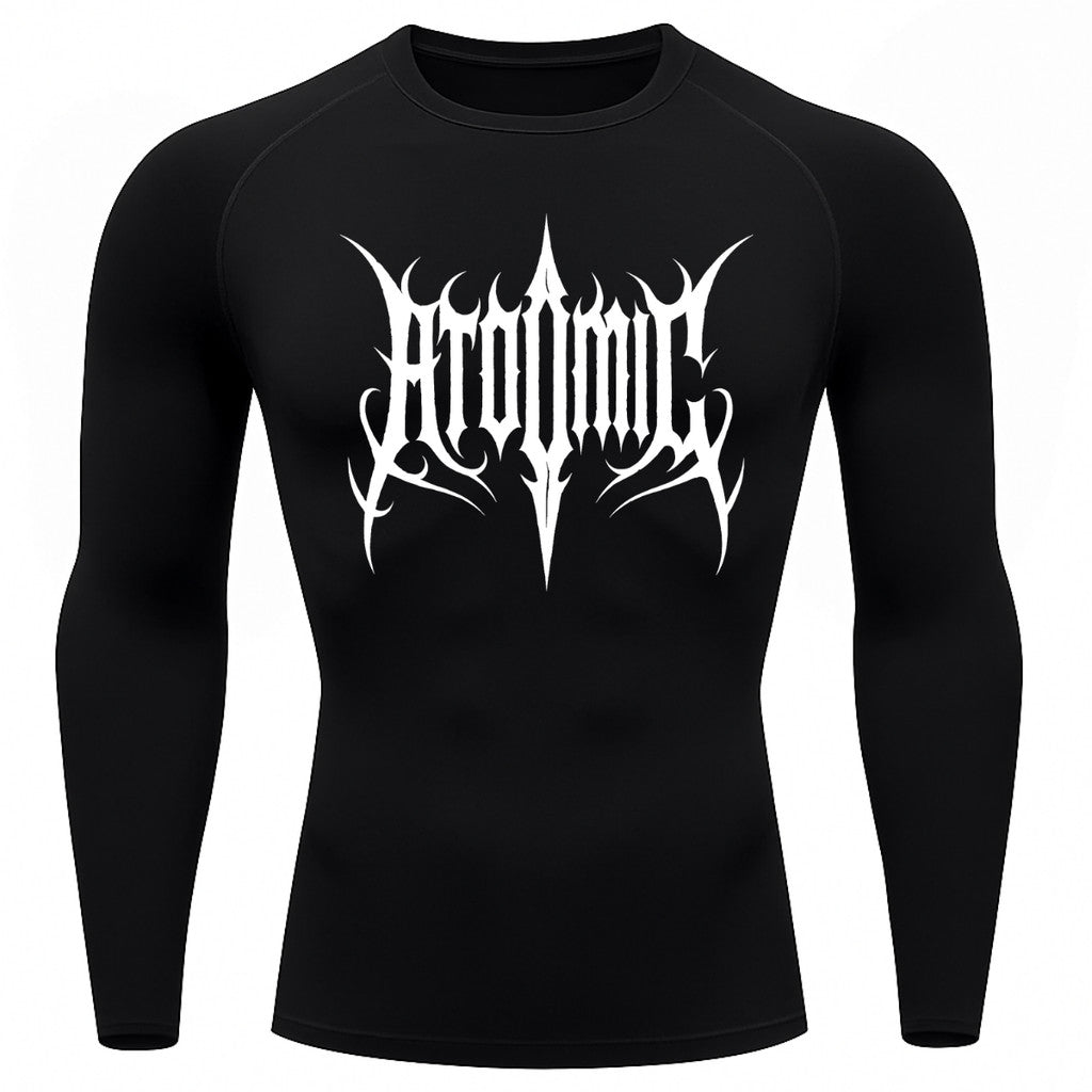 Camiseta Compressão Uv Manga Longa Cyber Tribal Atoomic Imperium Dark Rash Guard