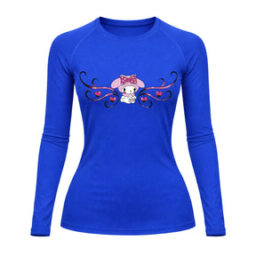 Camiseta Compressão Uv Manga Longa Cyber Tribal My Melody Hello Kitty Rash Guard