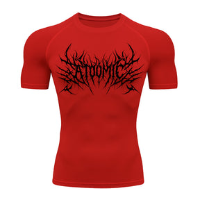 Camiseta Compressão Uv Manga Curta Cyber Tribal Atoomic Invoke Shadow Rash Guard