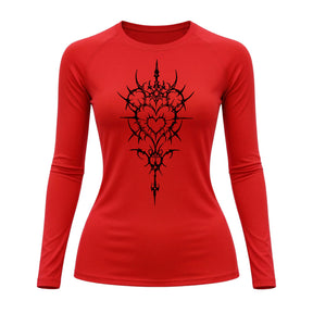 Camiseta Compressão Uv Manga Longa Cyber Tribal Iron Heart Dark Rash Guard