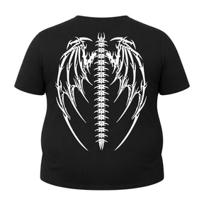 Camiseta Plus Size Proteção Uv Manga Curta Cyber Tribal Asas 01 Rash Guard