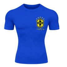 Camiseta Compressão Manga Curta UV Atoomic Escudo Brasil Prime Varias Cores Rash Guard