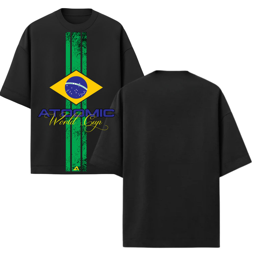 Camiseta Oversized Manga Curta UV Atoomic Brasil Edition Varias Cores