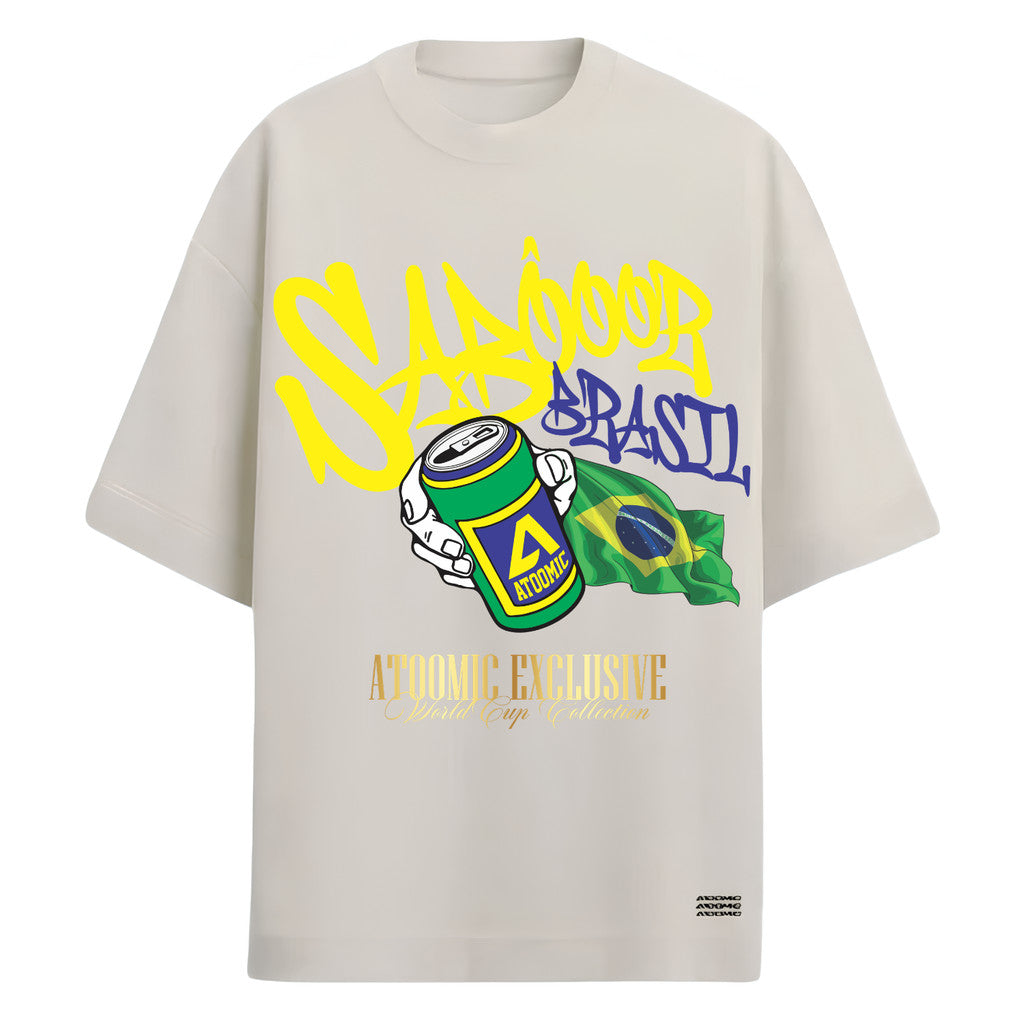 Camiseta Oversized Manga Curta Atoomic Sabor Brasil Edition Copa