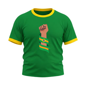 Camiseta Manga Curta Plus Size Força Resistência Brasil Colorida