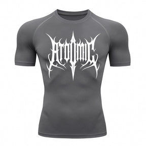 Camiseta Compressão Uv Manga Curta Cyber Tribal Atoomic Imperium Dark Rash Guard