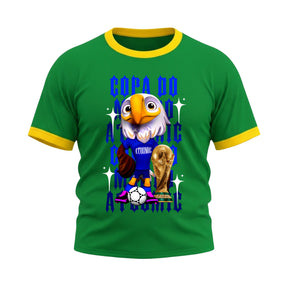 Camiseta Plus Size Manga Curta Gola E Manga Colorida UV Mascote Estados Unidos Águia Edition Copa