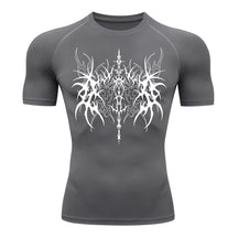 Camiseta Compressão Uv 50+ Manga Curta Cyber Tribal Dark Vanguard Rash Guard camisa