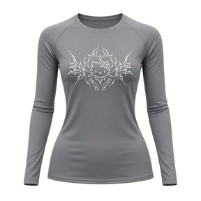 Camiseta Compressão Uv Manga Longa Cyber Tribal Black Heart Hello Kitty Rash Guard