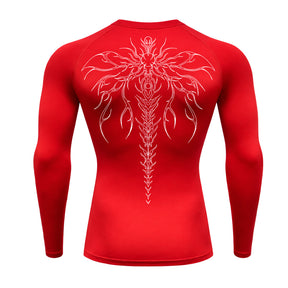 Camiseta Compressão Uv Manga Longa Cyber Tribal Chimera Spine Rash Guard