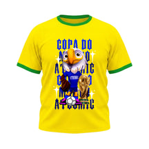 Camiseta Plus Size Manga Curta Gola E Manga Colorida UV Mascote Estados Unidos Águia Edition Copa