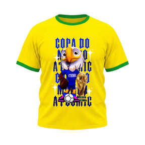 Camiseta Plus Size Manga Curta Gola E Manga Colorida UV Mascote Estados Unidos Águia Edition Copa