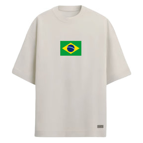 Camiseta Oversized Manga Curta Bandeira Do Brasil Camiseta Varias Cores