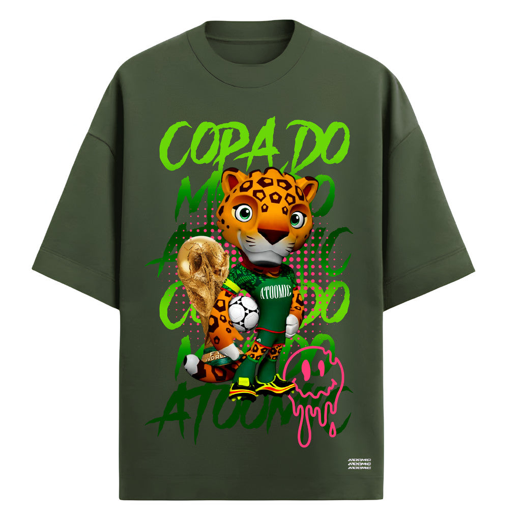 Camiseta Oversized Atoomic Mascote Onça Brasil Edition Copa