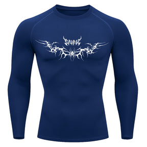 Camiseta Compressão Uv Manga Longa Cyber Tribal Savage Spider Wings Rash Guard