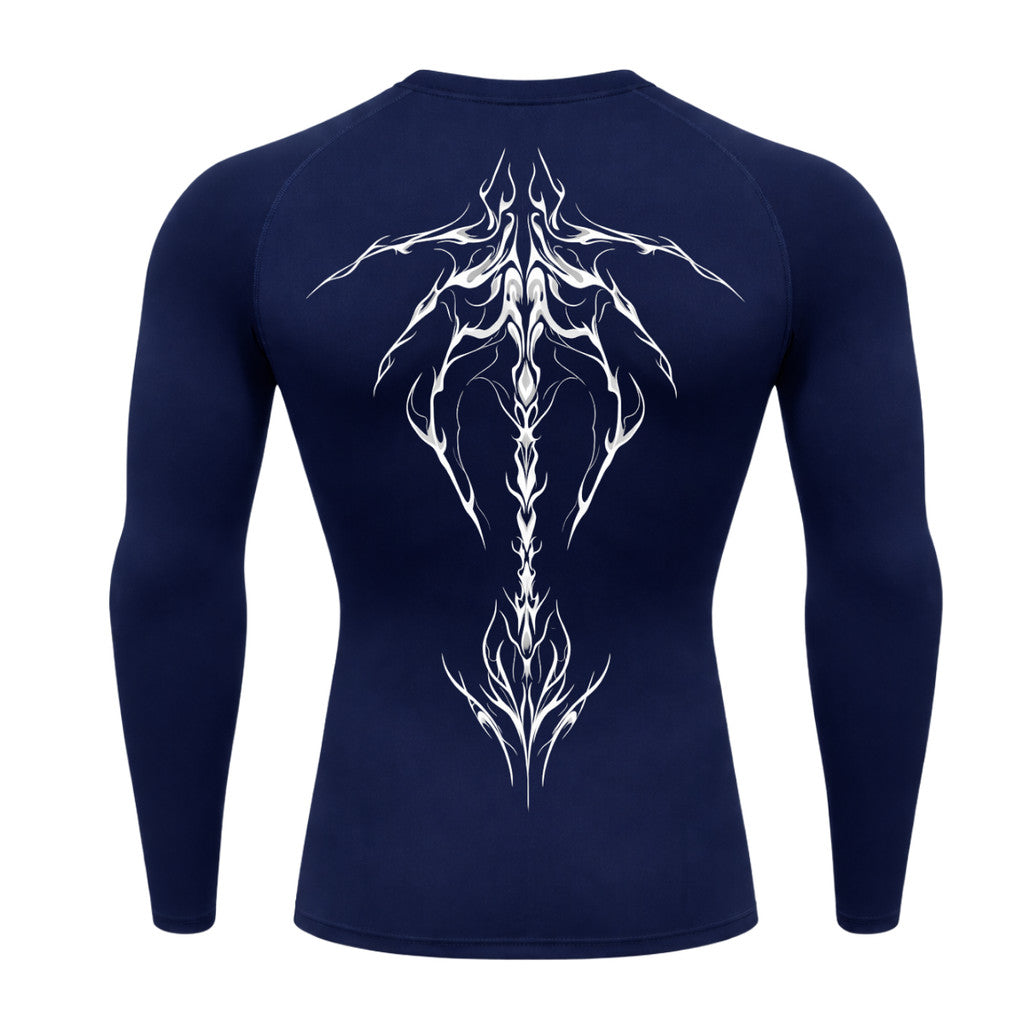 Camiseta Compressão Uv Manga Longa Cyber Tribal Unbreakable Dark Spine Rash Guard