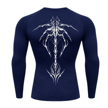 Camiseta Compressão Uv Manga Longa Cyber Tribal Unbreakable Dark Spine Rash Guard