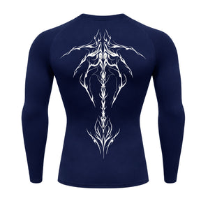 Camiseta Compressão Uv Manga Longa Cyber Tribal Unbreakable Dark Spine Rash Guard