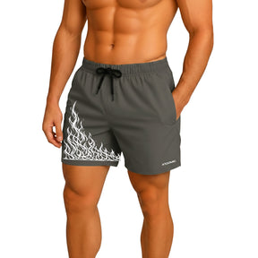 Shorts Elastano Fire Bermuda Fogo Corrida Mauricinho Tecido Leve Bermuda Para Treinar Gym