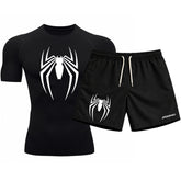 Kit Camiseta Térmica Manga Curta Uv E Bermuda Elastano Estampa Venom Rash Guard