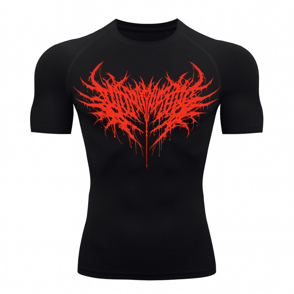 Camiseta Compressão Uv Manga Curta Cyber Tribal Night Reaper Oblivion Rash Guard