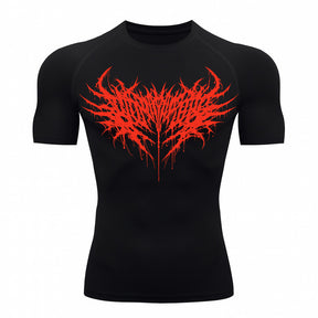 Camiseta Compressão Uv Manga Curta Cyber Tribal Night Reaper Oblivion Rash Guard
