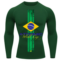 Camiseta Compressão Manga Longa UV Atoomic Brasil Edition Varias Cores Rash Guard