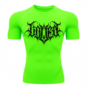 Camiseta Compressão Uv Manga Curta Cyber Tribal Shadow Crest Rash Guard