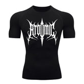 Camiseta Compressão Uv Manga Curta Cyber Tribal Atoomic Imperium Dark Rash Guard