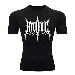 Camiseta Compressão Uv Manga Curta Cyber Tribal Atoomic Imperium Dark Rash Guard