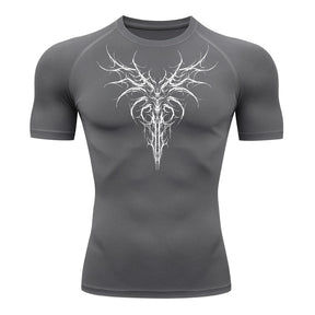 Camiseta Compressão Uv 50+ Manga Curta Cyber Tribal Dark Instinct Rash Guard