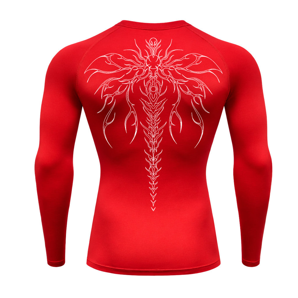 Camiseta Compressão Uv Manga Longa Cyber Tribal Chimera Spine Rash Guard