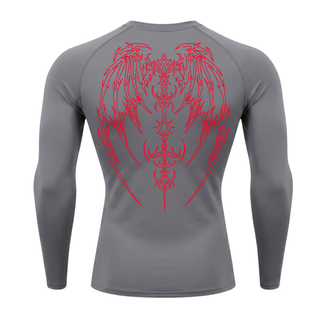 Camiseta Compressão Uv Manga Longa Cyber Tribal Phantom Wings Rash Guard