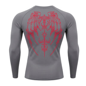 Camiseta Compressão Uv Manga Longa Cyber Tribal Phantom Wings Rash Guard