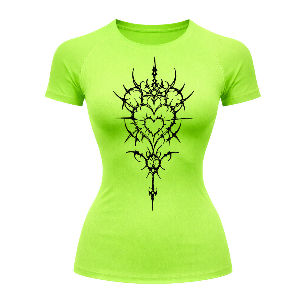 Camiseta Compressão Uv Manga Curta Cyber Tribal Iron Hearth Dark Rash Guard