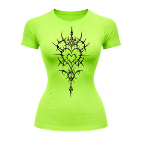 Camiseta Compressão Uv Manga Curta Cyber Tribal Iron Hearth Dark Rash Guard