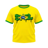Camiseta Plus Size Manga Curta Gola E Manga Colorida UV Atoomic Brasil Drip Edition Copa