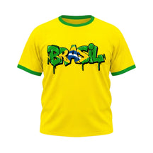 Camiseta Plus Size Manga Curta Gola E Manga Colorida UV Atoomic Brasil Drip Edition Copa