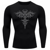 Camiseta Compressão Uv 50+ Manga Longa Cyber Tribal Savage Emblem Rash Guard