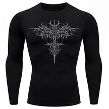 Camiseta Compressão Uv 50+ Manga Longa Cyber Tribal Savage Emblem Rash Guard