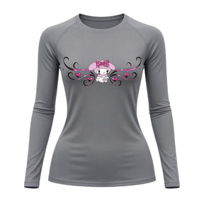 Camiseta Compressão Uv Manga Longa Cyber Tribal My Melody Hello Kitty Rash Guard