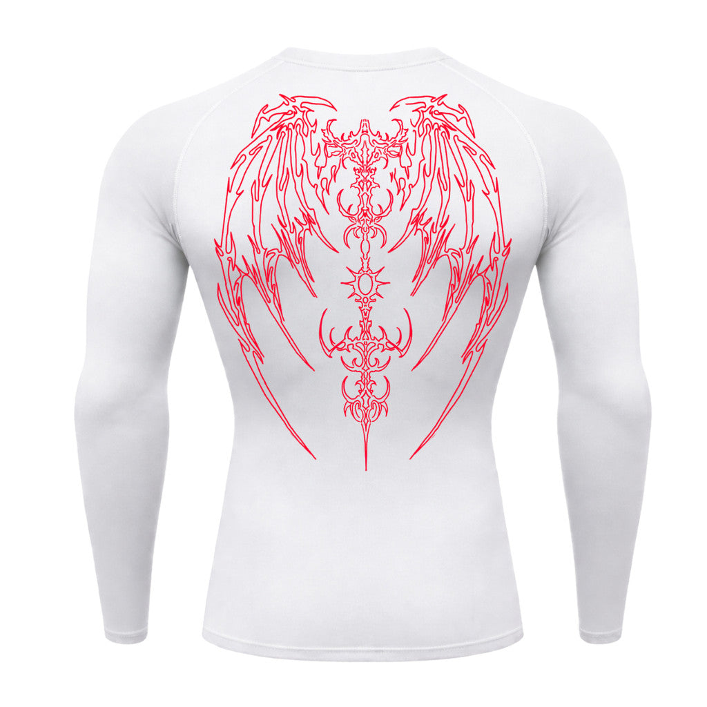 Camiseta Compressão Uv Manga Longa Cyber Tribal Phantom Wings Rash Guard